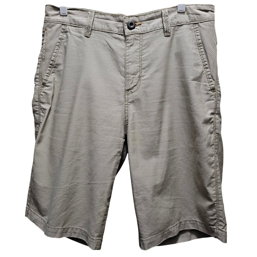 Tommy Bahama Jeans Khaki Textured Cotton Flat Front Shorts Size 32 Preppy Resort